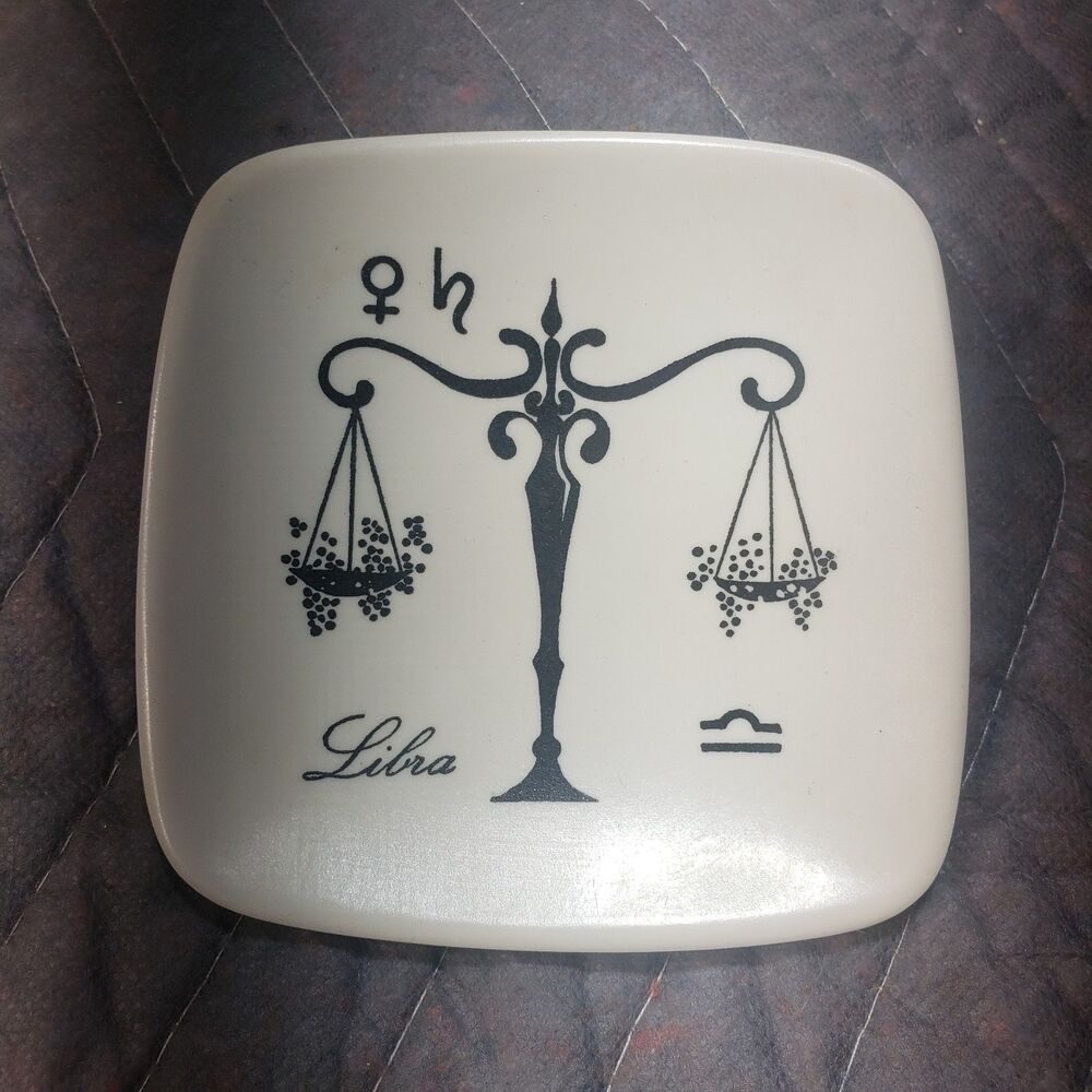 Vintage Morflast Industria Argentina Libra Zodiac Plate Tray Dish 4.25"